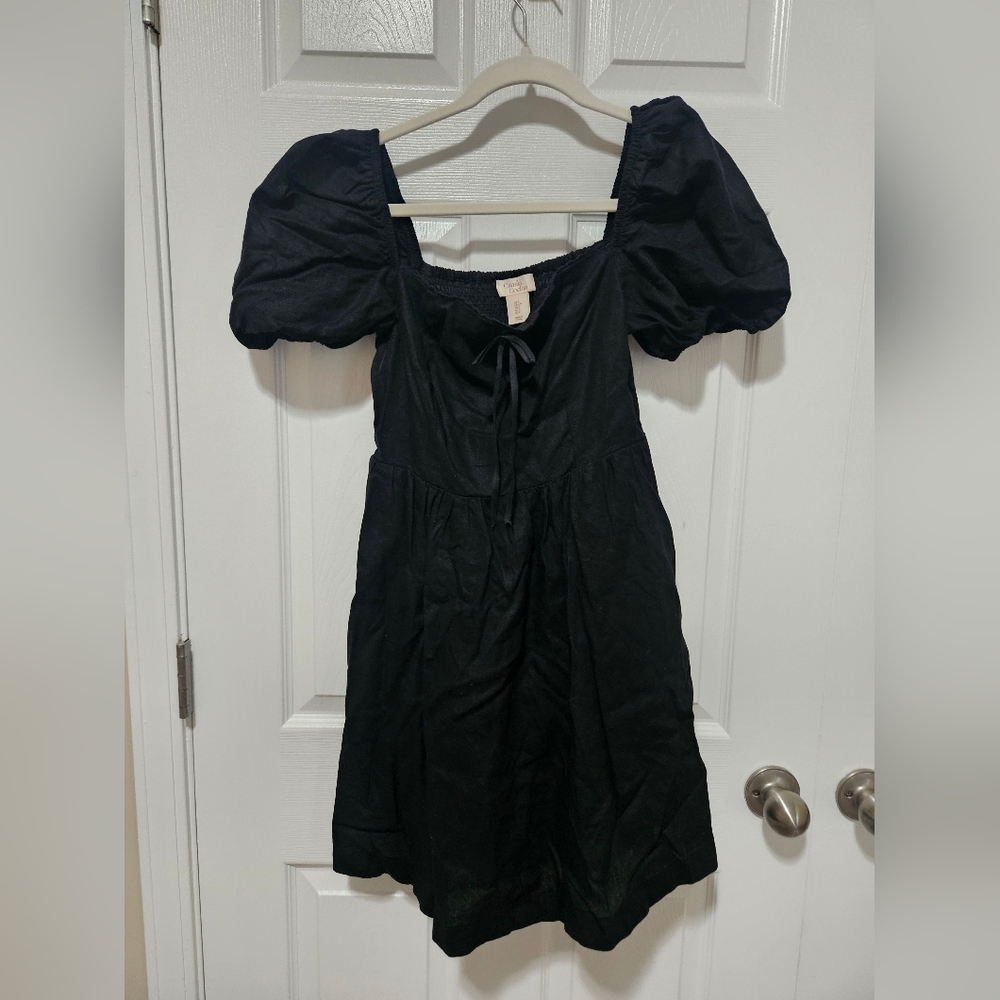 Camila Coelho Black Linen Blend Dress S